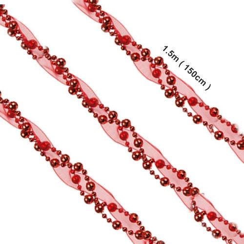 BEAD CHAIN WITH RIBBON RED. PI515001R \\\515001R