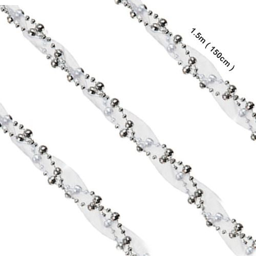 BEAD CHAIN WITH RIBBON SILVER. PI515001S \\\515001S
