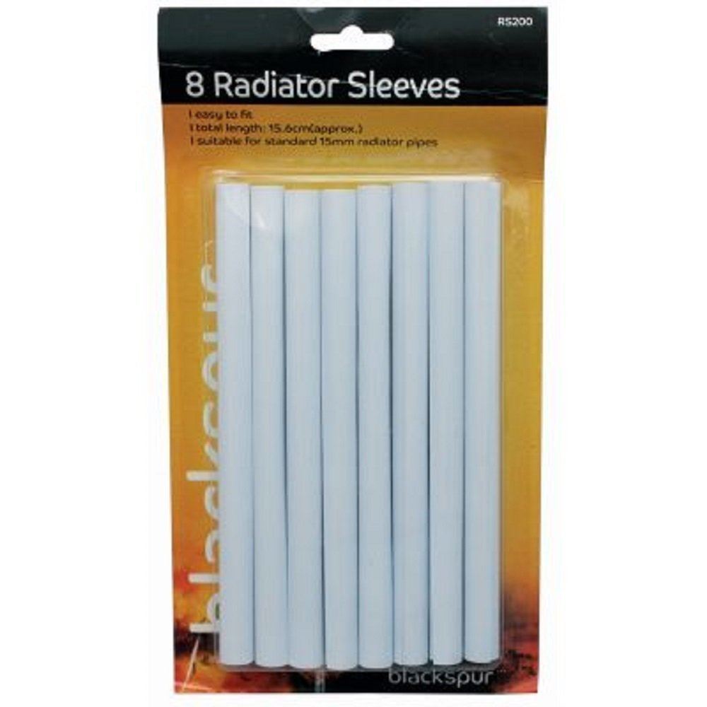 BLACKSPUR RADIATOR PIPE COVER SLEEVES 15MM WHITE PACK OF 8. RS200
