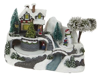 SANTA SLEIGH DESIGN RESIN SCENE WITH 3 REVOLVING PARTS. PI523063SLEIGH \\\523063SLEIGH