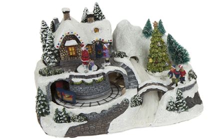 TRAIN DESIGN RESIN SCENE WITH 3 REVOLVING PARTS. PI523063TRAIN \\\523063TRAIN
