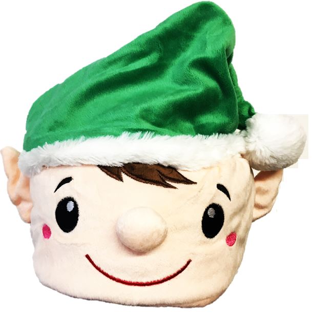 GREEN PLUSH ELF HAT SANTA HELPER. 523078G \\\523078G