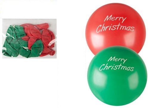 15 MERRY CHRISTMAS / XMAS FESTIVE RED  ~  GREEN BALLOONS. 551372 \\\551372