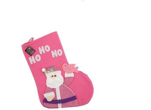 DELUXE NOVELTY 3D PINK GIRL CHRISTMAS STOCKING - SANTA DESIGN WITH MESSAGE  HO HO HO. 551419SANTA \\\551419SANTA