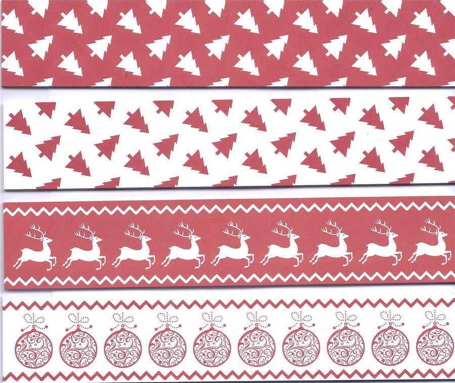 120 TRADITIONAL RED WHITE CHRISTMAS PAPER CHAINS DECORATION TREE BAUBLES REINDEER PARTY FESTIVE. 551788 \\\551788