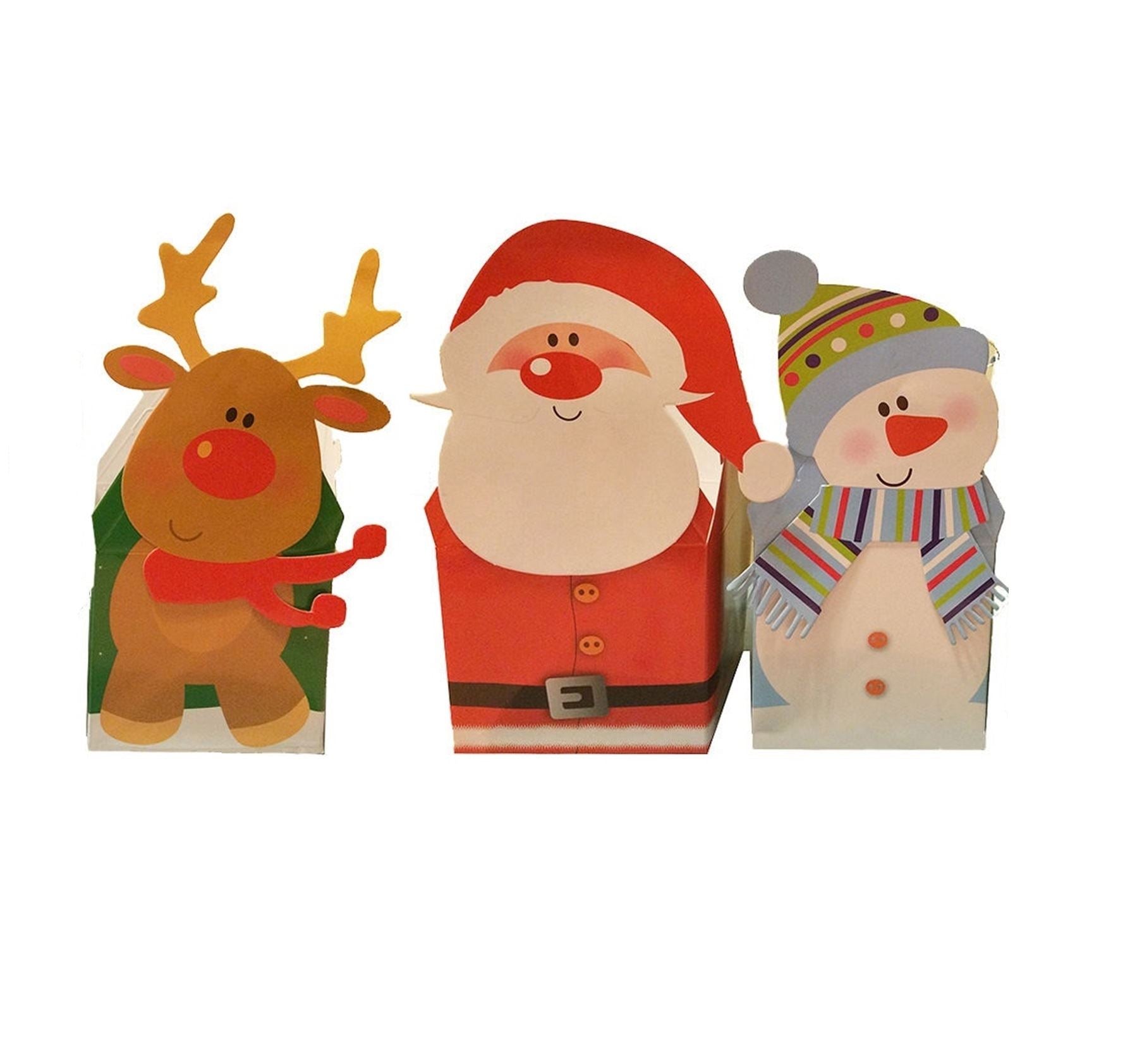 3 CHRISTMAS PARTY GIFT BOX FOOD ( SANTA FATHER - REINDEER - SNOWMAN ). 551794 \\\551794