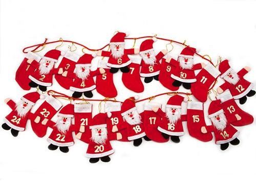 TRADITIONAL CHRISTMAS SANTA  ~  STOCKING FELT ROPE ADVENT CALENDAR / GARLAND / BUNTING. 551839 \\\551839