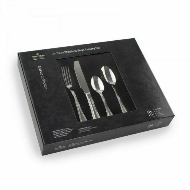 GRUNWERG STAINLESS STEEL CLASSIC COLLECTION CUTLERY SET 24/PCS. 24BXBGT