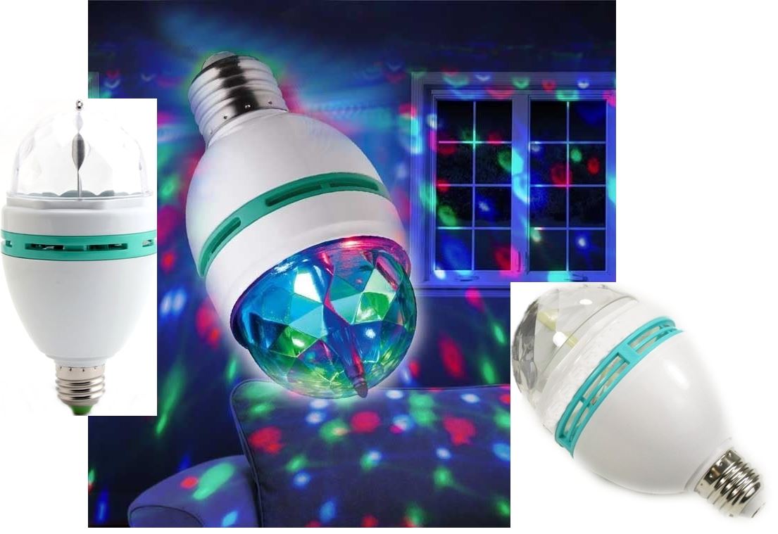 ROTATING PARTY LIGHT WITH 3 MULTICOLOURED LED LIGHT. 571295 \\\571295