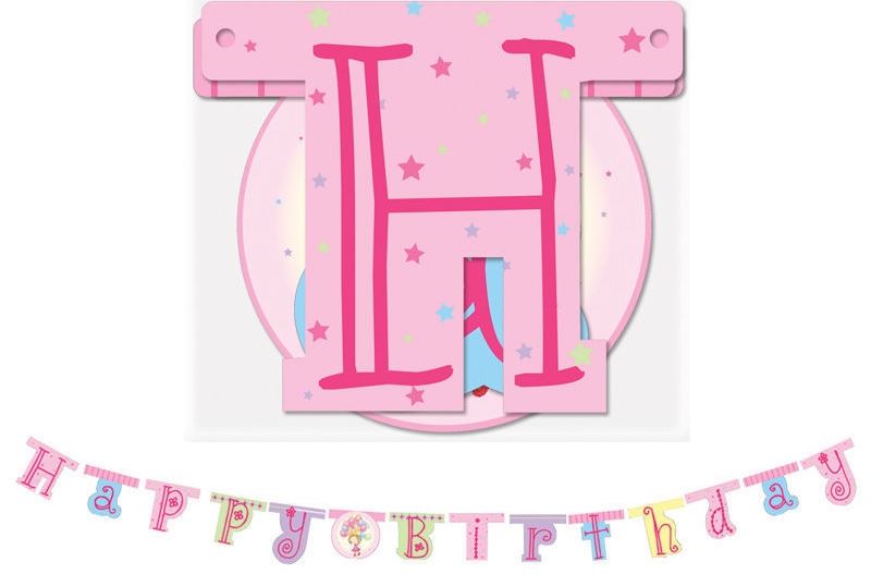 BIRTHDAY PINK BANNER PRINCESS FAIRY. 5792 \\\5792