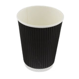 BLACK KRAFT RIPPLE DOUBLE WALL HOT DRINK 25 CUP (453ML / 16OZ). 10440.16