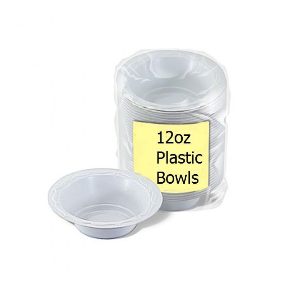 PLASTIC DISPOSABLE PARTY BOWLS 12OZ 100/PK. 60034 DD9698 \\\60034
