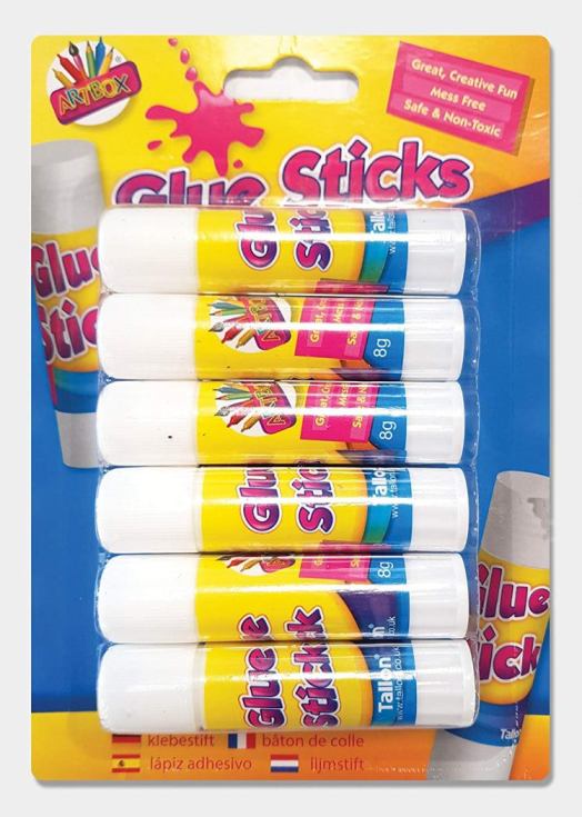 PACK OF 6 ARTBOX SAFE & NON TOXIC 8G GLUE STICKS. TA6019 \\\6013