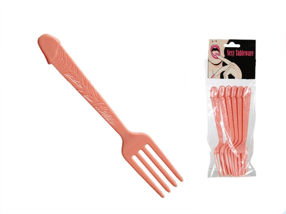 SET OF 6 WILLY PLASTIC FORKS IDEAL FOR HEN PARTY. 612527 \\\612527