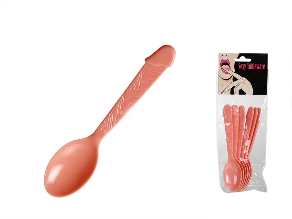 SET OF 6 WILLY PLASTIC SPOONS IDEAL FOR HEN PARTY. 612528 \\\612528