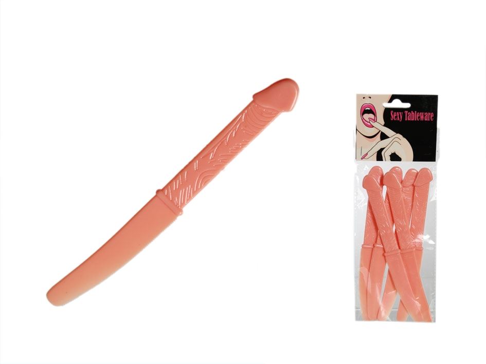 SET OF 6 WILLY PLASTIC KNIVES IDEAL FOR HEN PARTY. 612529 \\\612529