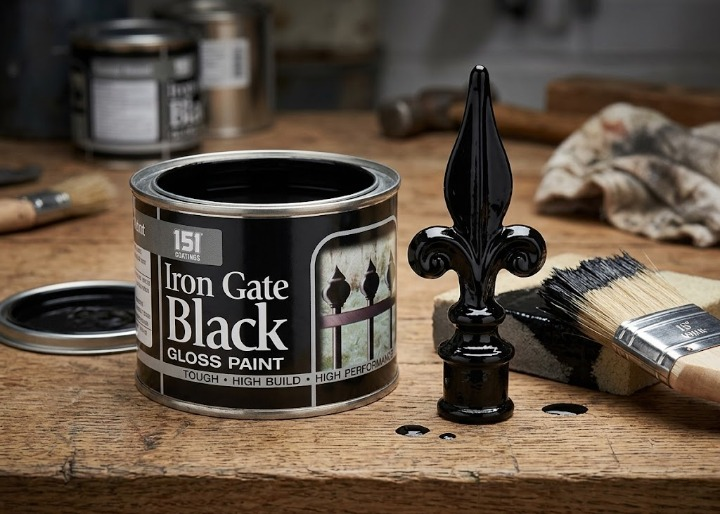 151 PAINT VARNISH COATING TIN IRON GATE BLACK GLOSS PAINT 180ML. DY014A