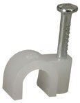 CABLE CLIPS ROUND 6 MM BOX OF 155 - WHITE. 63014 \\\63014