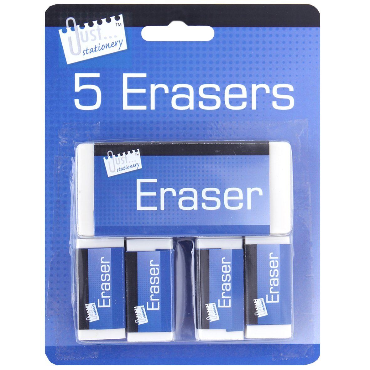 JUST STATIONERY 5 WHITE ERASERS. 6340 \\\6340
