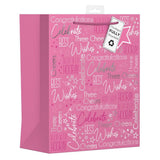 GIFTMAKER FEMALE BIRTHDAY TEXT LARGE GIFT BAGS APX 36 X 28 CM. YANGB42L