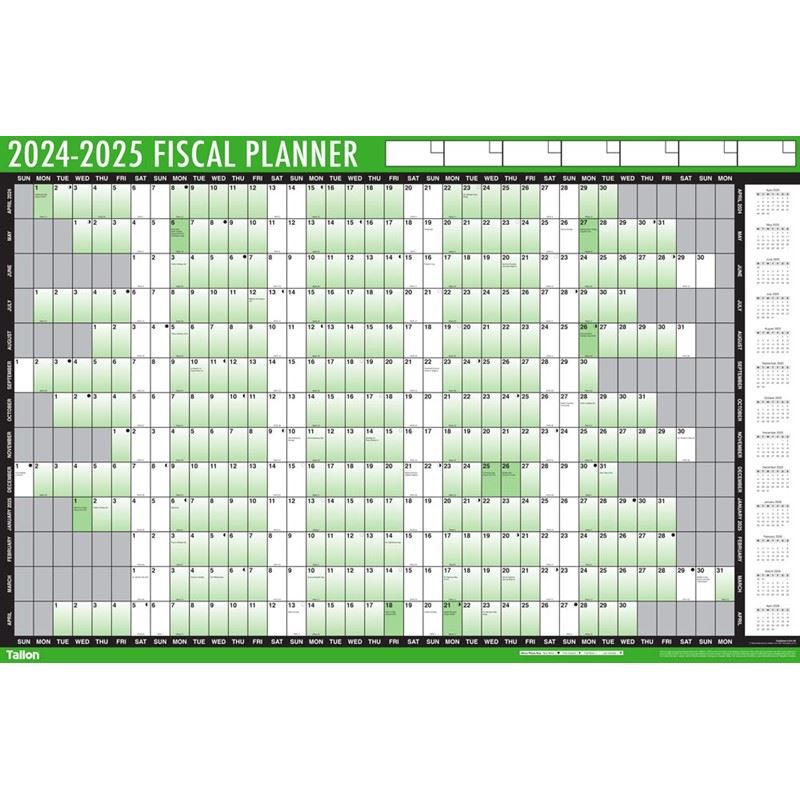 TALLON FISCAL WALL PLANNER 2024 - 2025. TA3800