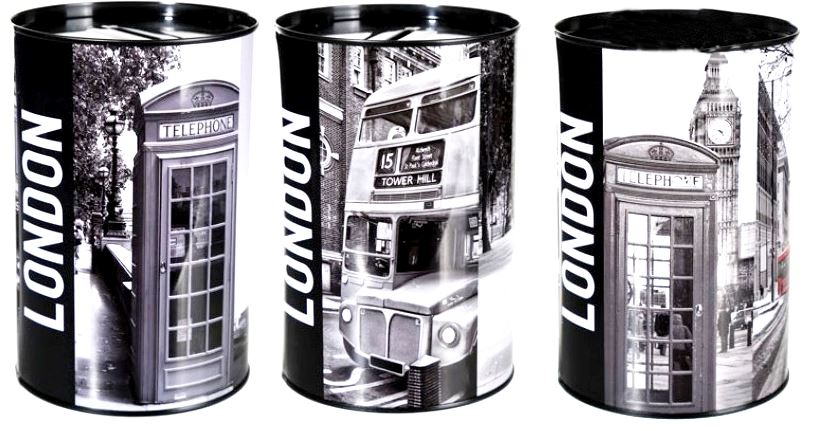 ASSORTED DESIGN TIN METAL MONEY BANK LONDON DESIGN. 691243 \\\691243