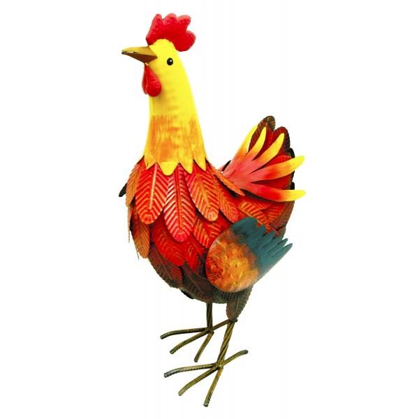 METAL LARGE COCKEREL GARDEN ORNAMENT. RT84006