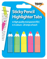 TIGER 100 NEON STICKY PENCIL HIGHTLIGHTER TABS. T301469