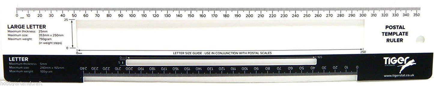 TIGER POSTAL TEMPLATE RULER. T301603