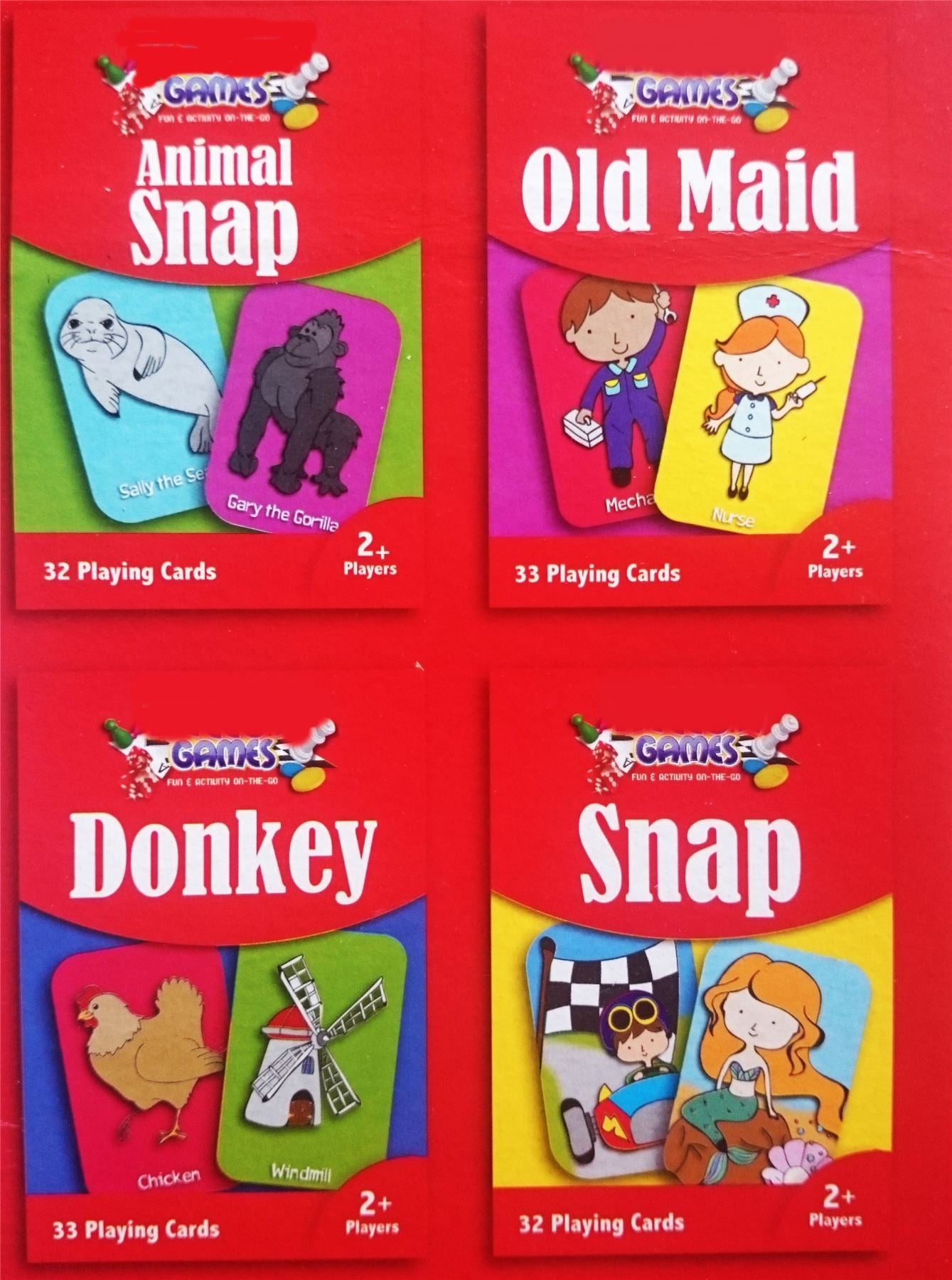 SET OF 4 CHILDREN PLAYING SNAP CARDS. 7023 \\\7023