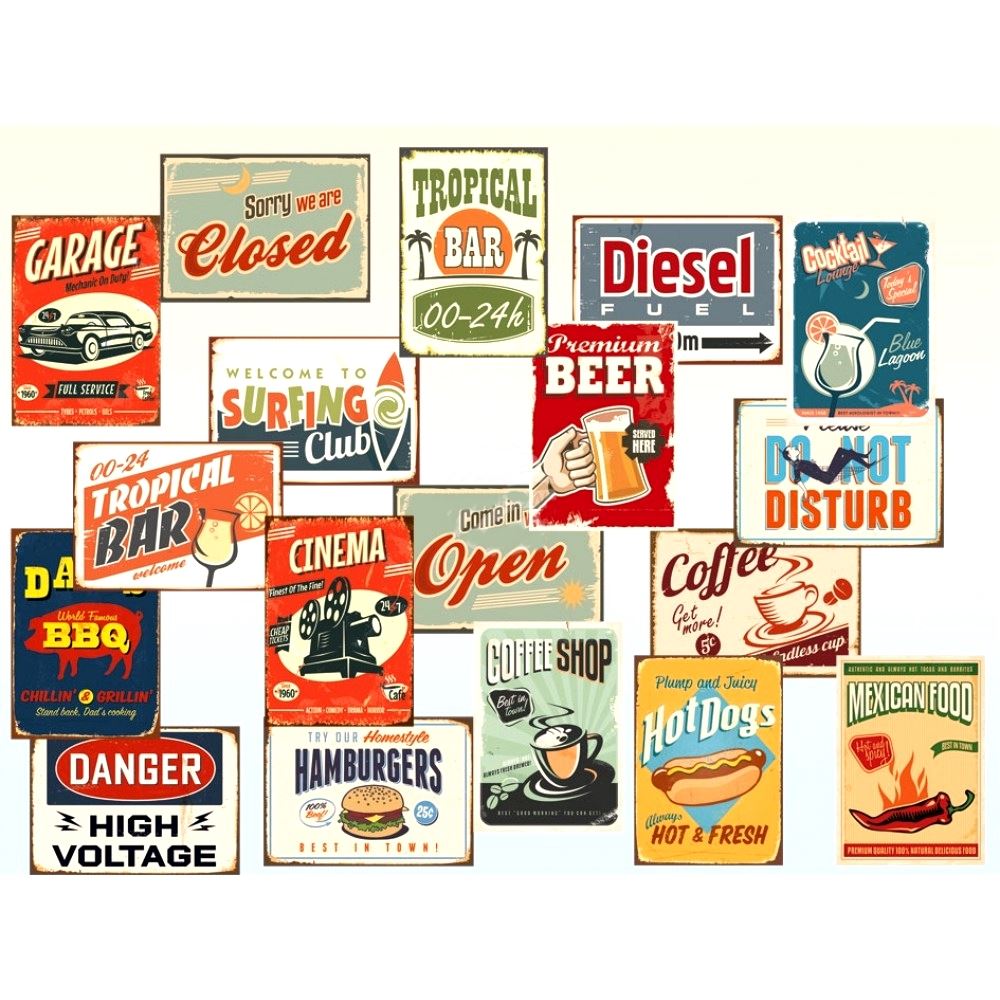 WALL STICKER VINTAGE DESIGN A4 SIZE. 713210 \\\713210