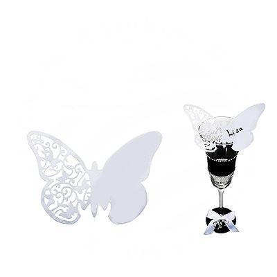 PAPER PLACE CARDS FOR DRINKING GLASSES BUTTERFLY. 719172 \\\719172