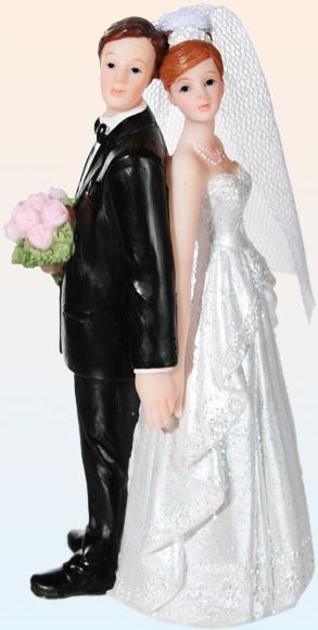 POLYRESIN COUPLE BRIDAL WEDDING DESIGN B LADY ON THE RIGHT. 719194_B \\\719194_B