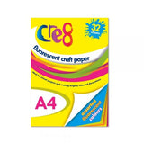 CRE8 A4 FLUORESCENT CRAFT PAPER 32 SHEETS. P1027
