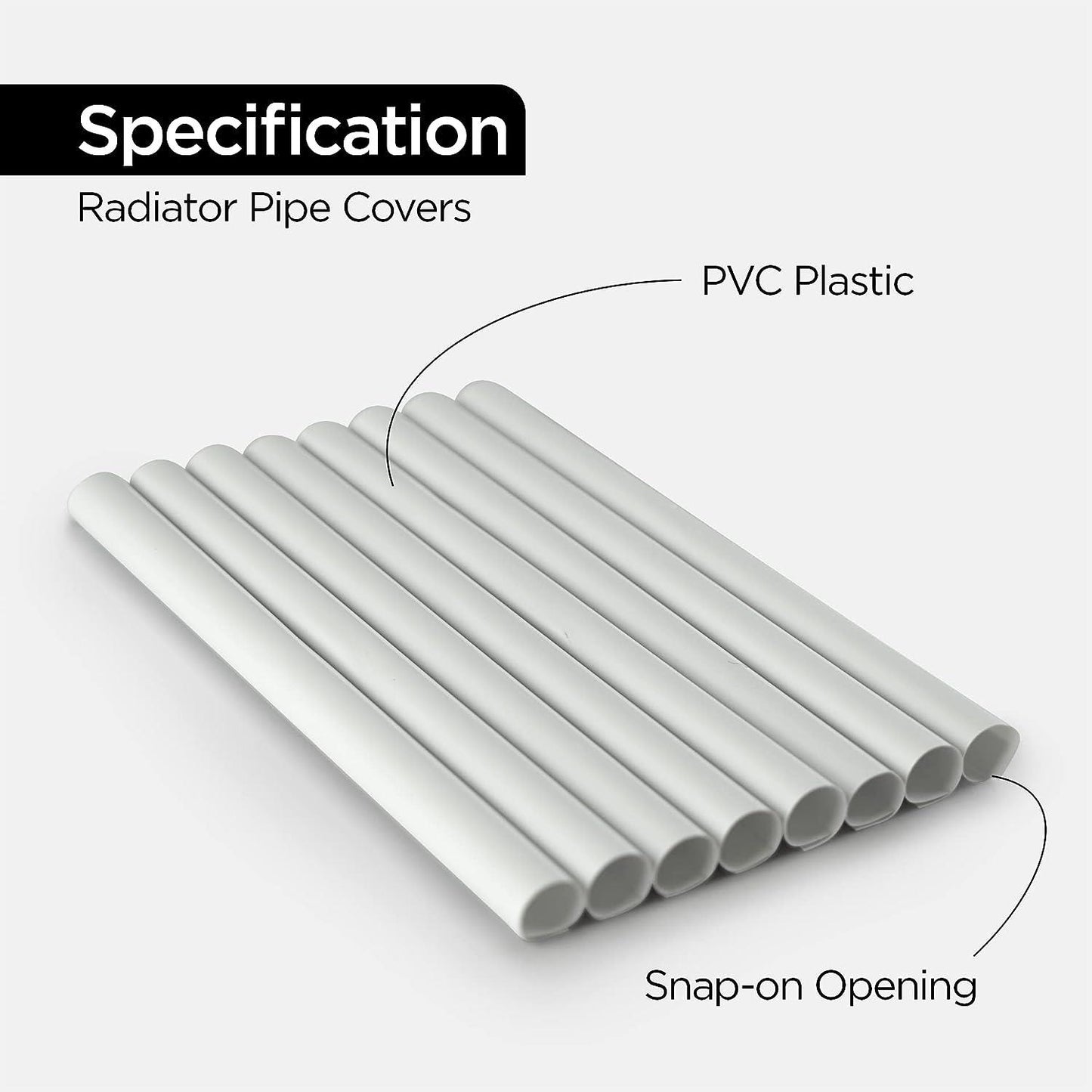 BLACKSPUR RADIATOR PIPE COVER SLEEVES 15MM WHITE PACK OF 8. RS200