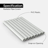 BLACKSPUR RADIATOR PIPE COVER SLEEVES 15MM WHITE PACK OF 8. RS200