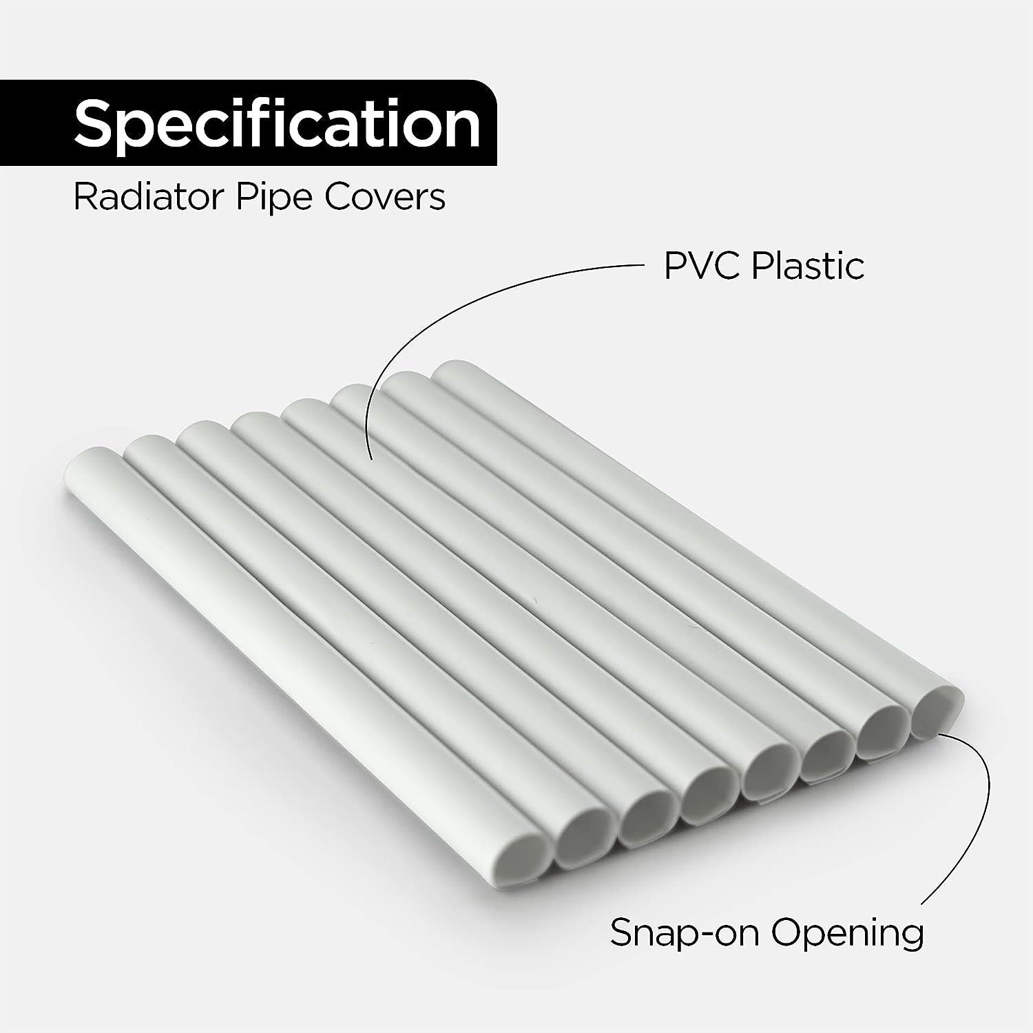 BLACKSPUR RADIATOR PIPE COVER SLEEVES 15MM WHITE PACK OF 8. RS200