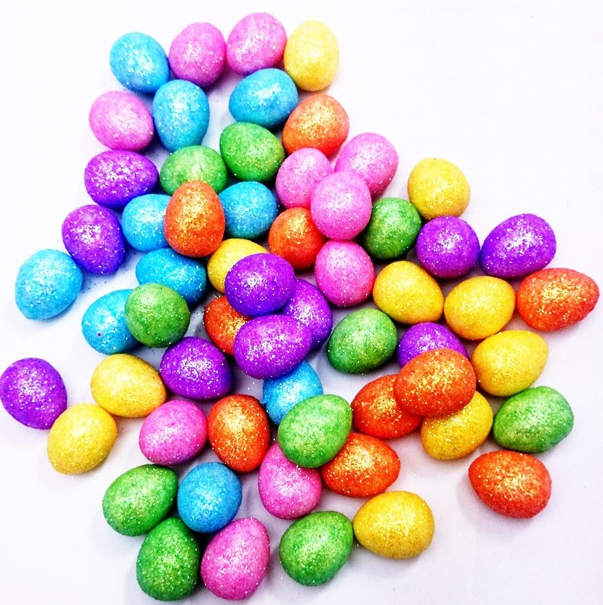 60 GLITTER MINI EASTER EGGS HAT BONNET PARTY DECORATION ART CRAFT. 736046 \\\736046