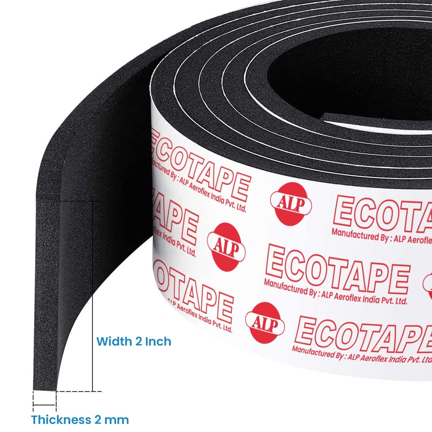 AEROFLEX ECOTAPE SELF ADHESIVE INSULATION FOAM TAPE 50MM X 3MM X 9.1M. 5010300045103