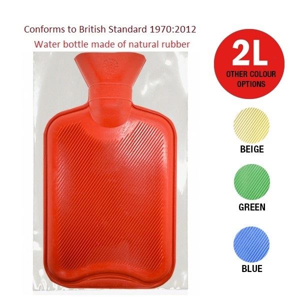 HOT WATER BOTTLE NATURAL RUBBER WARMER 2 LITRE HW001. 75459 \\\75459