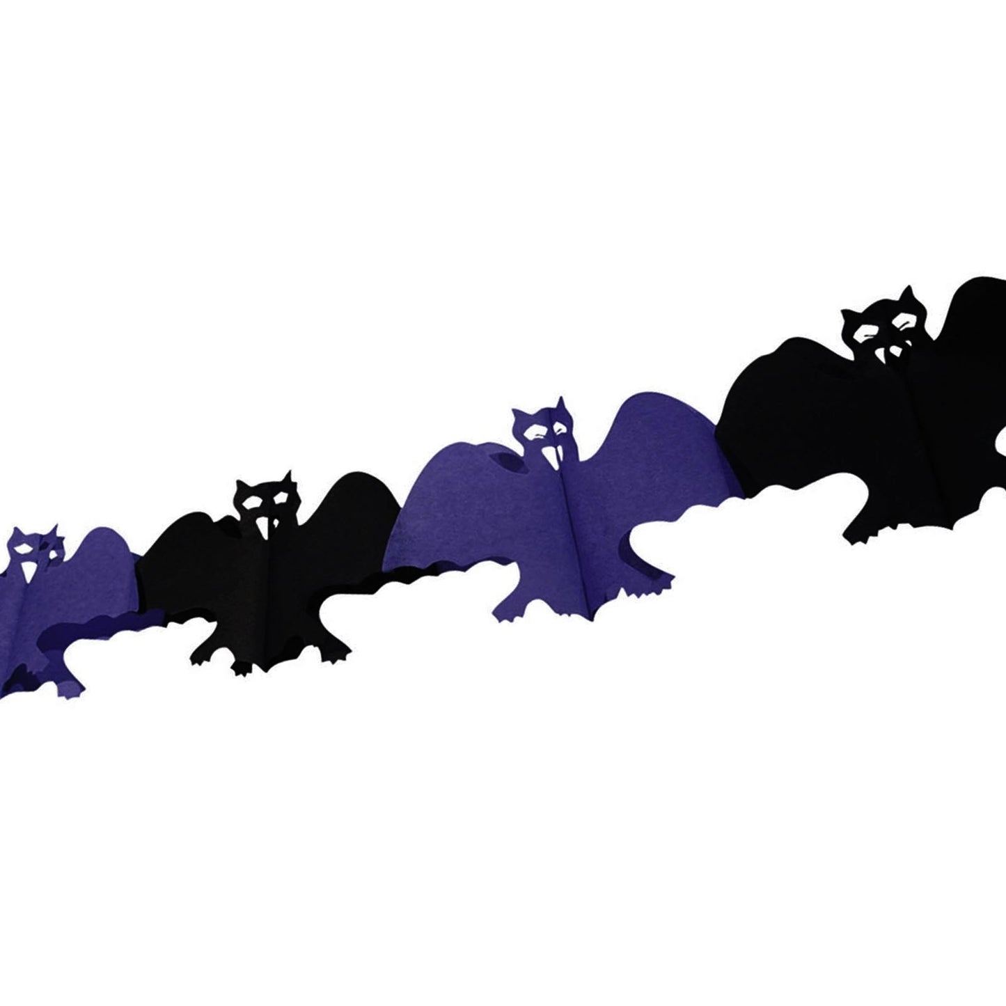 HALLOWEEN BAT GARLAND BLACK PURPLE. 7608 \\\7608