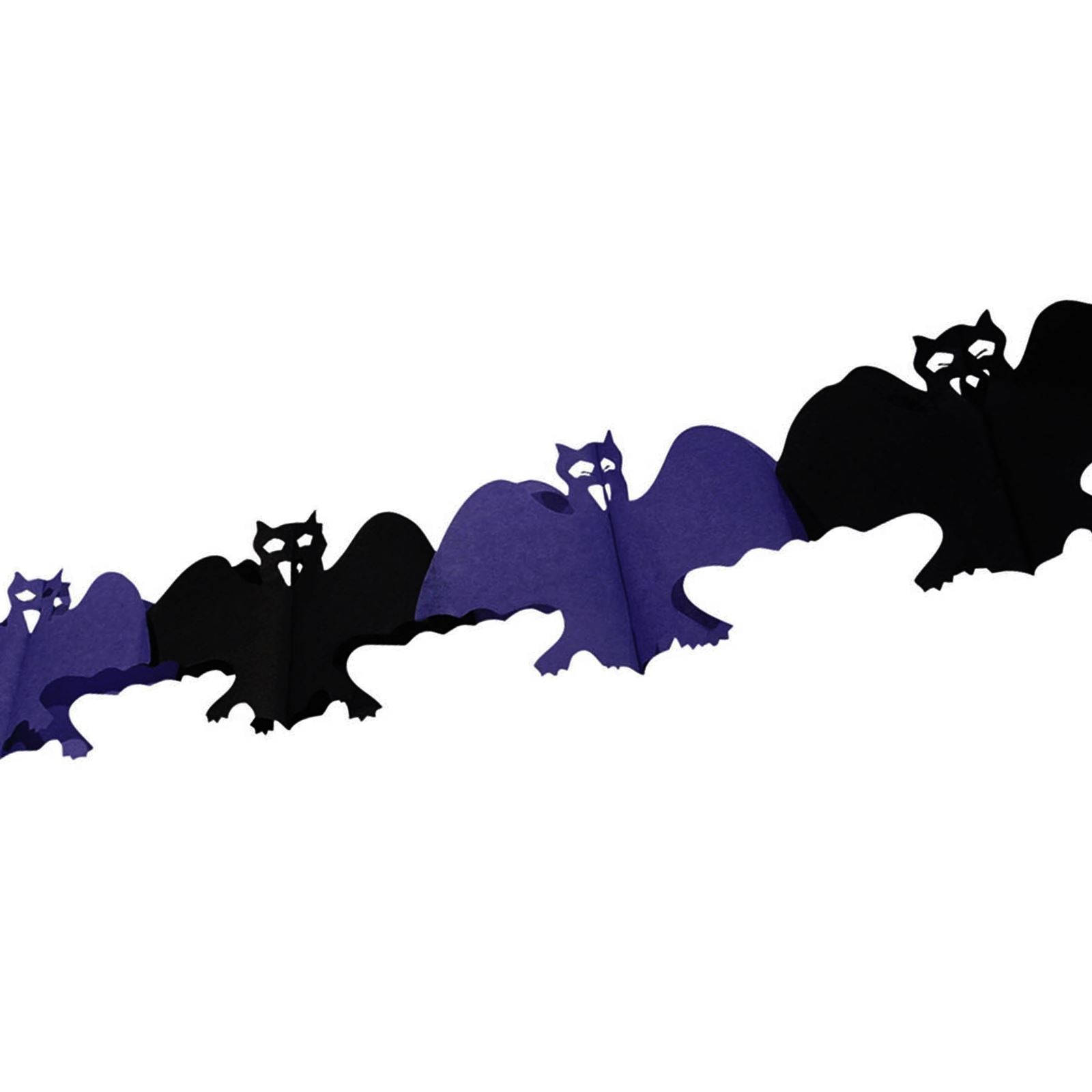 HALLOWEEN BAT GARLAND BLACK PURPLE. 7608 \\\7608