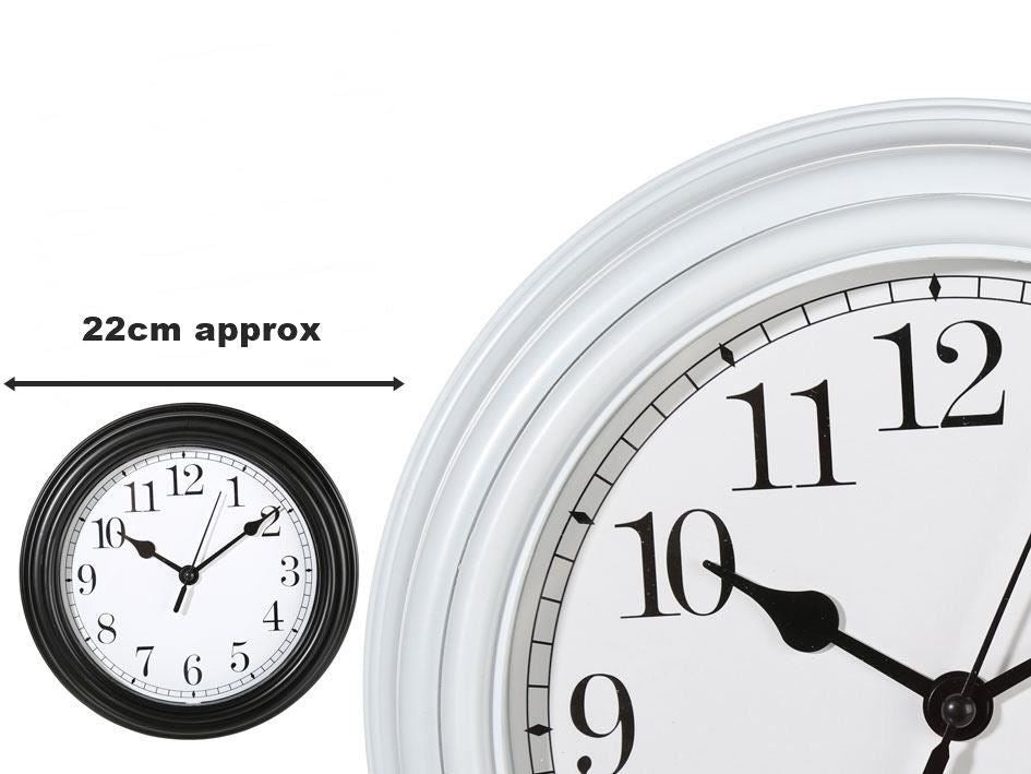 BLACK PLASTIC WALL CLOCK NOSTALGIC 22CM. 793236BLACK \\\793236B