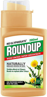 ROUNDUP NATURALS WEED KILLER CONCENTRATE GLYPHOSATE FREE 280ML. 119887