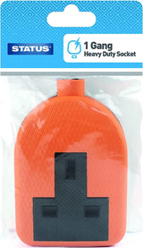 STATUS 1 GANG 13A HEAVY DUTY ORANGE SOCKET. S1GA3AORSB6