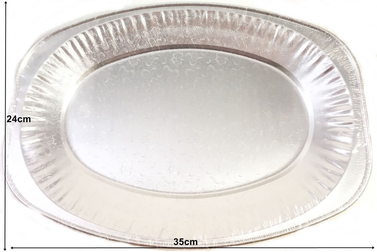 2 EMBOSSED SMALL PLATTER 35CM X 24CM APPROX. FPLSML \\\8000044