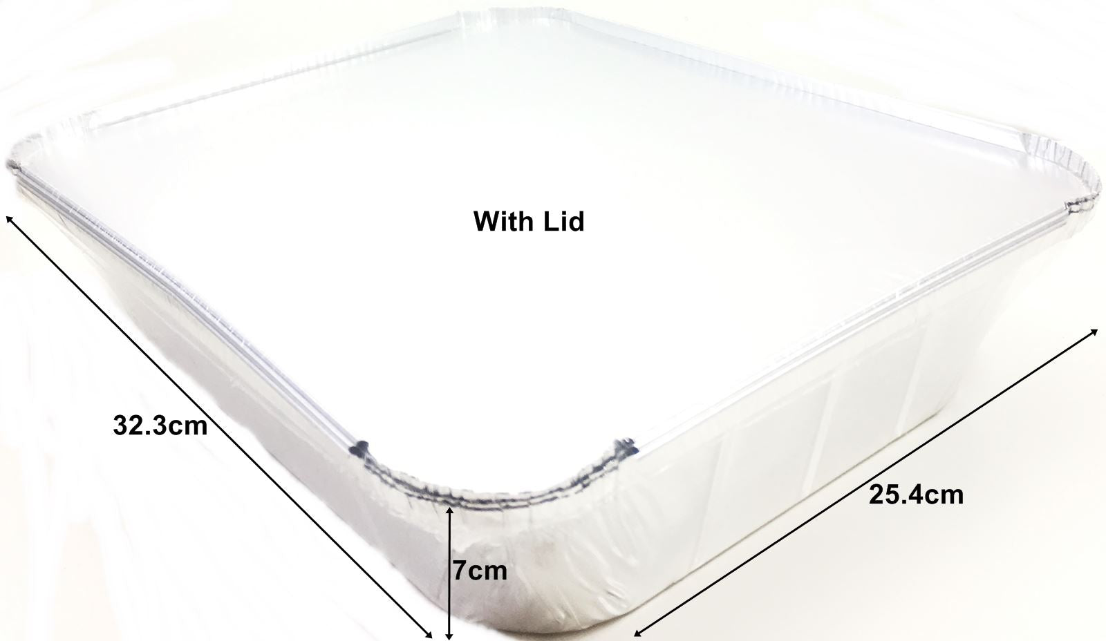 RECTANGULAR ALUMINIUM FOIL DISH WITH LIDS 32.3CM X 25.4CM X 7CM 5/PK. FGREP3L \\\8004943