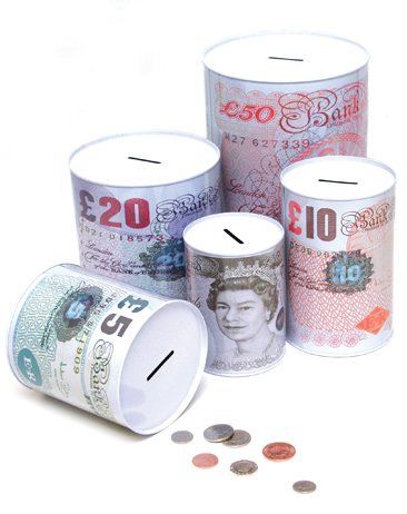 LARGE 220MM X 155MM STERLING MONEY TIN STERLING MONEY BOX LARGE MONEY SAVING TIN. 43807 CD913 \\\802865