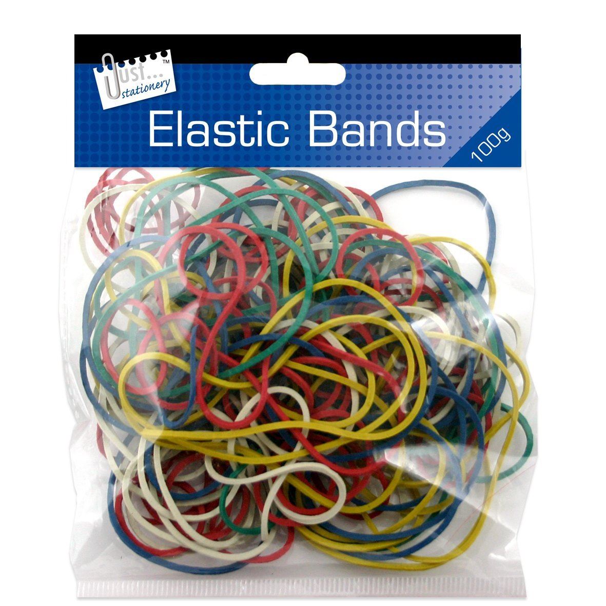 ELASTIC RUBBER BANDS - ASSORTED COLOURS AND SIZES - 100G. TA6224 \\\802896