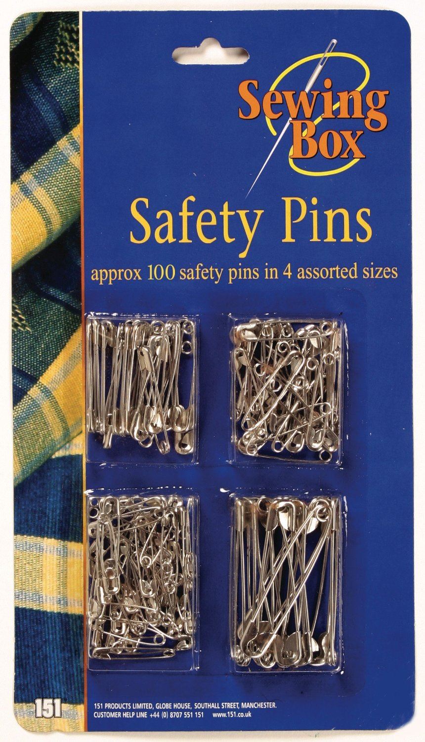 100 ASSORTED SAFETY PINS SMALL MEDIUM LARGE CHROME SILVER METAL 1636 AR022. 803183 \\\803183